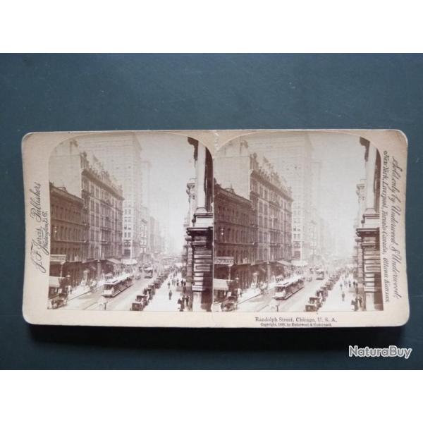 Photographie Photo Stereo Randolph Street Chicago USA