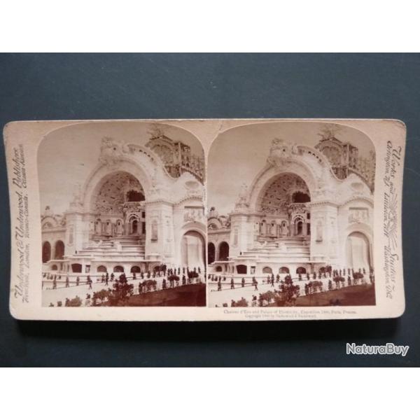 Photographie Photo Stereo ch�teau Palace Exposition 1900 Paris France