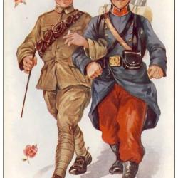 CPA illustrée Soldat uniforme joyeux humour anglais