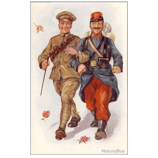 CPA illustr�e Soldat uniforme joyeux humour anglais