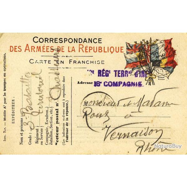 Correspondance des arm�es de la R�publique Franchise 1915 Militaria Guerre