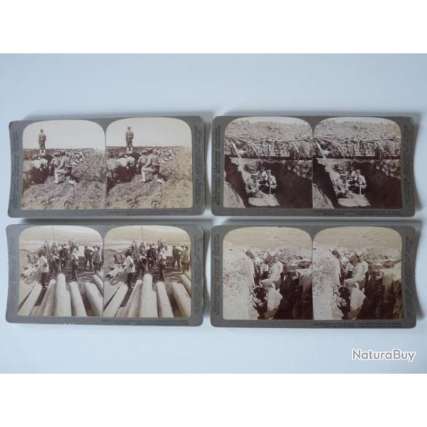 Photographie Photo Stereo Guerre Japon Russie Port Arthur x4