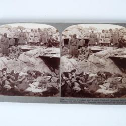 Photographie Photo Stereo Guerre Japon/Russie Charnier Morts