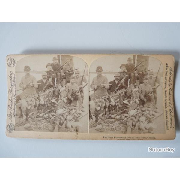 Photographie Photo Stereo Duck Hunters Chasseur canard Canada