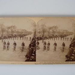 Photographie Photo Stereo Bicycle Club Cycliste Chicago USA