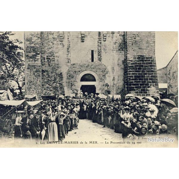 CPA 13 BOUCHES DU RHONE SAINTES MARIES DE LA MER La procession du 24 mai