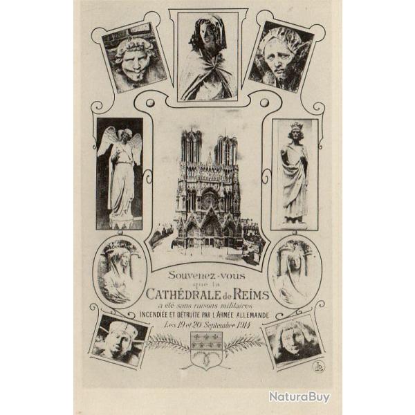 CPA 51 MARNE Cathdrale de Reims incendie et dtruite