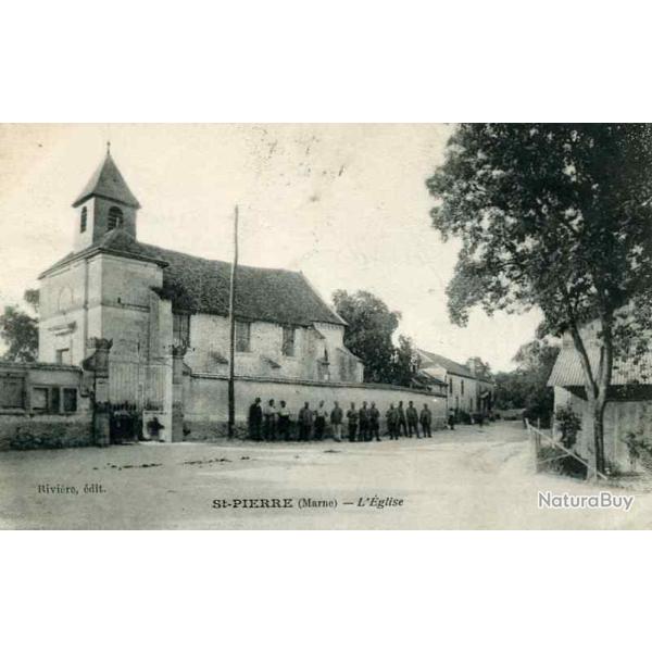 CPA 51 MARNE  St PIERRE Lglise anim