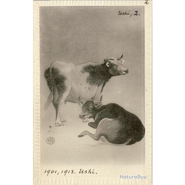 CPA Carte Postale illustr�e Signe chinois Ann�e du BUFFLE