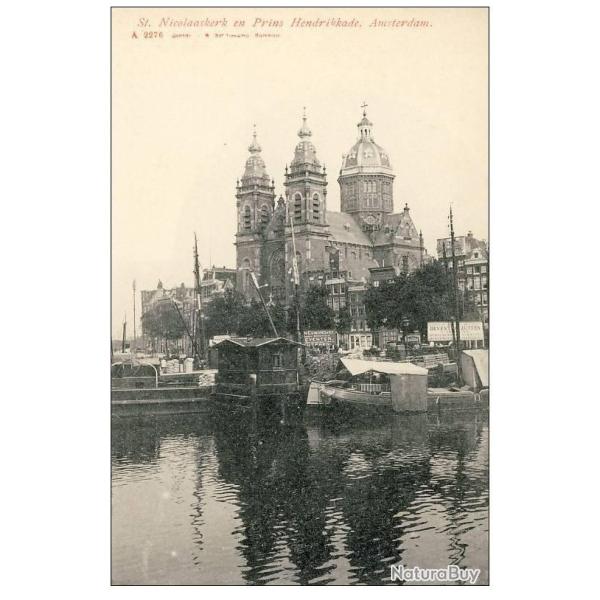 CPA Amsterdam St. Nicolaaskerk en Prins Hendrikkade