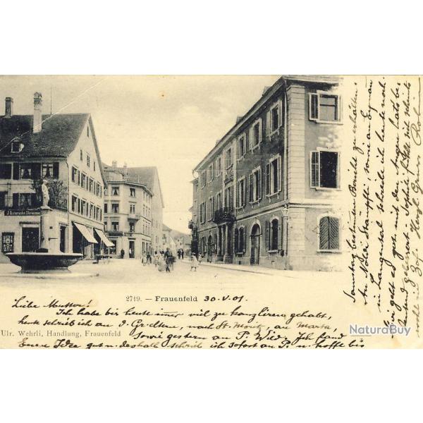 CPA Suisse THURGOVIE FRAUENFELD Rue anim� du petit village militaria