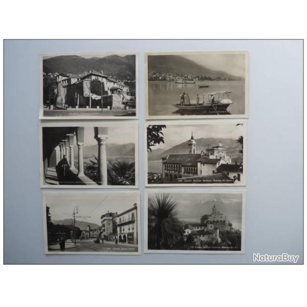 6 CPA Suisse Tessin Locarno Basilica Pescatori Castello Visconti