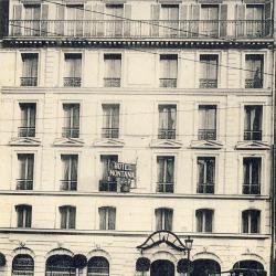 CPA 75 Paris HOTEL MONTANA (Gare du Nord) Vieux taxi Rue Lafayette