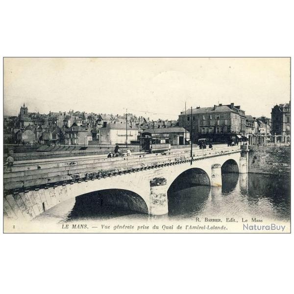 CPA 72 SARTHE Le Mans Vue g�n�rale prise du Quai de l�Amiral Lalande Tramway