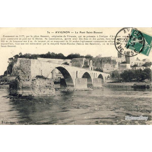 CPA 84 VAUCLUSE AVIGNON  Le Pont Saint Benezet Histoire