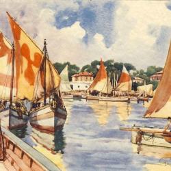 CPA illustr&eacute;e G. FRATTINI Riccione La Perla verde dell' Adriatico Italie