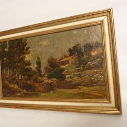 Peinture &agrave; l'huile sur isorel Paysage Proven&ccedil;al
