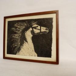 Encre originale sur papier chiffon Cheval Dessin