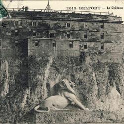 CPA 90 TERRITOIRE de BELFORT Le ch&acirc;teau et le Lion