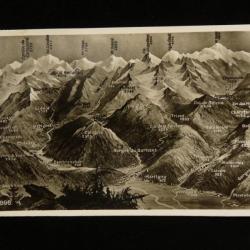 CPA Suisse VALAIS Carte Montagnes Martigny Trient Chamonix