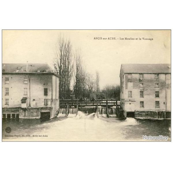 CPA 10 Aube Arcis sur Aube Les Moulins et le Vannage 1917