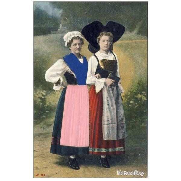CPA 68 HAUT RHIN Costume Traditionnel Alsacien relief.