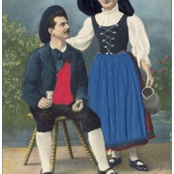 CPA 68 HAUT RHIN Costume Traditionnel Alsacien relief.