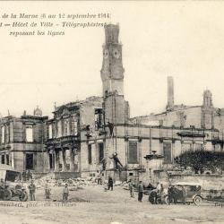 CPA 55 Meuse Laheycourt H&ocirc;tel de ville Bataille Marne