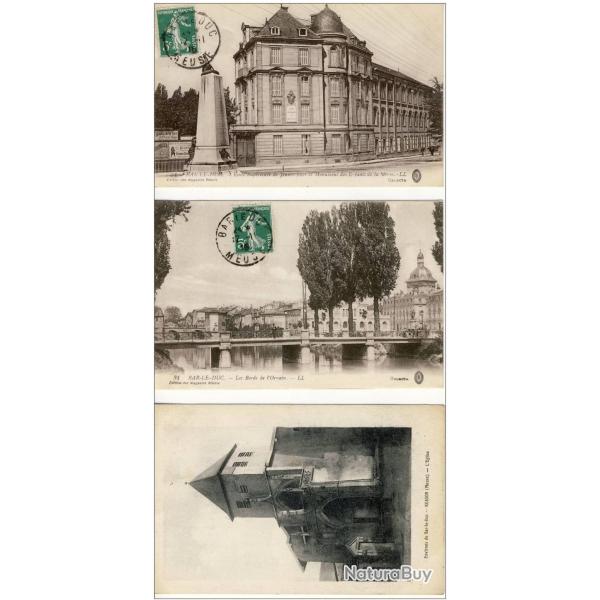 3 CPA 55 Meuse Bar Le Duc Ornain �cole Filles �glise