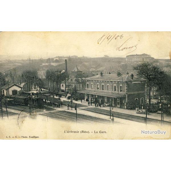 CPA 69 Rh�ne L'Arbresle La Gare anim�e 1906 Rare