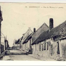 CPA 80 Somme Guerbigny Rue de Woirsy 1919