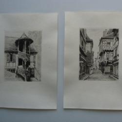 Ancienne Gravure Eau Forte Robin Chalon sur Saône