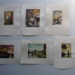 Ancienne Gravure Eau Forte Robin en Couleurs