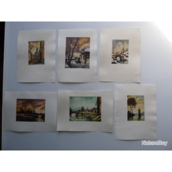 Ancienne Gravure Eau Forte Robin en Couleurs