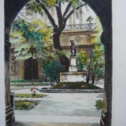 Ancienne Gravure Eau Forte Robin Lyon