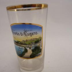 Verre souvenir &eacute;maill&eacute; LUGANO