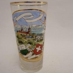 Verre souvenir &eacute;maill&eacute; Suisse