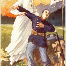 Lot de 10 CPA illustr&eacute;es et photos - Croix Rouge