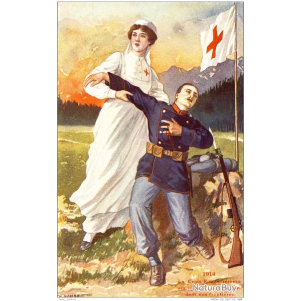 Lot de 10 CPA illustr�es et photos - Croix Rouge