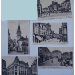 Lot de 5 CPA 89 YONNE AUXERRE Place H&ocirc;tel Poste