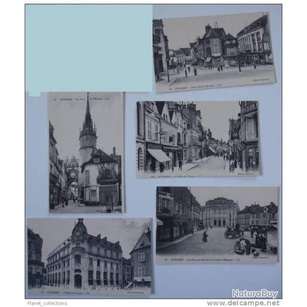 Lot de 5 CPA 89 YONNE AUXERRE Place H�tel Poste