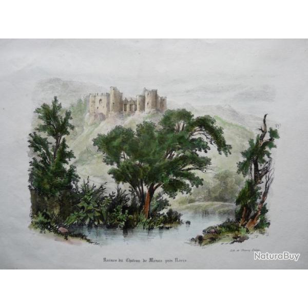 Gravure Chteau Mnas Mnat Nris Allier Auvergne