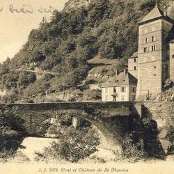 CPA Suisse Valais Pont du ch&acirc;teau de St Saint Maurice