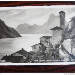 CP Photo Suisse Tessin Lago Lugano Gandria Pittore Burn