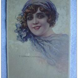 CPA illustr&eacute;e CORBELLA Bonne Ann&eacute;e Femme Mode