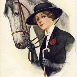 CPA illustr&eacute;e KASKELINE Fred Femme Mode Animaux