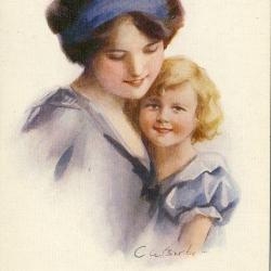 CPA illustr&eacute;e BARBER Court Femme Mode S&eacute;duction