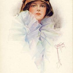 CPA illustr&eacute;e BARBER Court Femme Mode S&eacute;duction