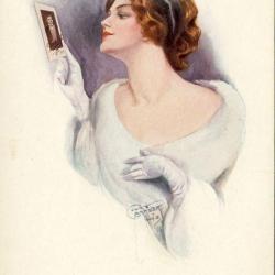 CPA illustr&eacute;e BARBER Court Femme Mode S&eacute;duction