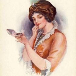 CPA illustr&eacute;e BARBER Court Femme Mode S&eacute;duction